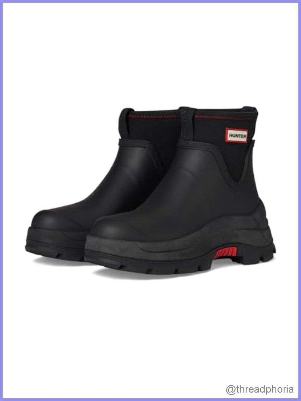 Hunter Eloise Rubber Rain Boot Mid-Calf Polyester Lining Closed Toe